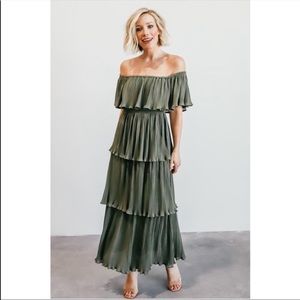 Baltic Born Zarra Midi Dress Olive Green